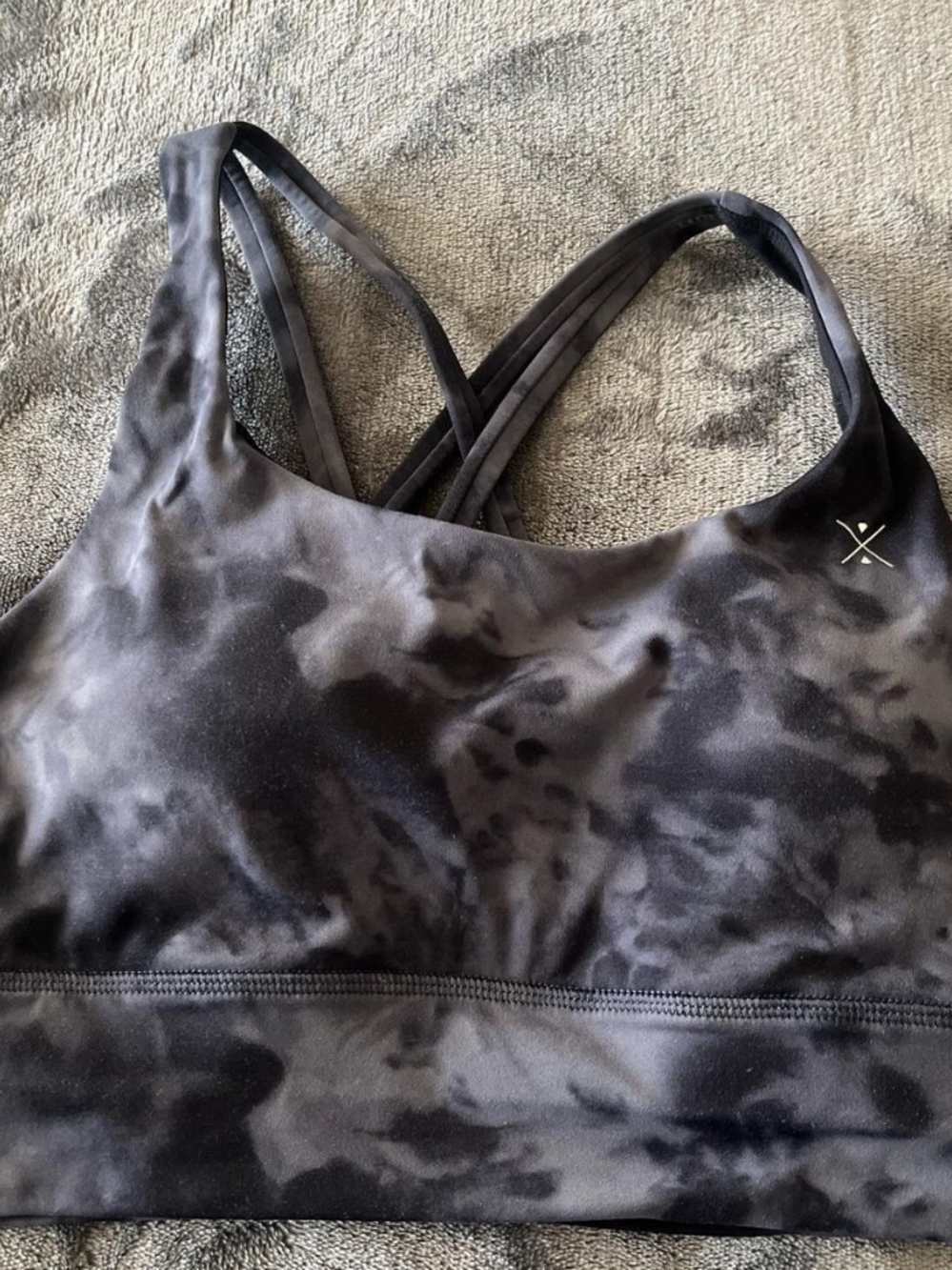 Free Spirit Outlet Women’s Dark Purple/Grey Tie-Dye Sports Bra - Size Small